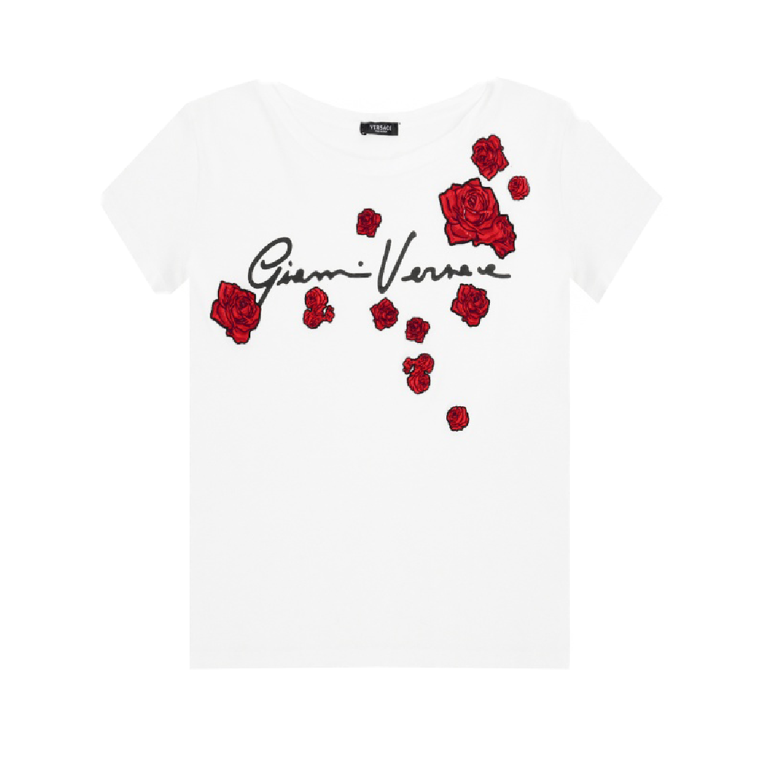 Camiseta Versace Blanca Flores
