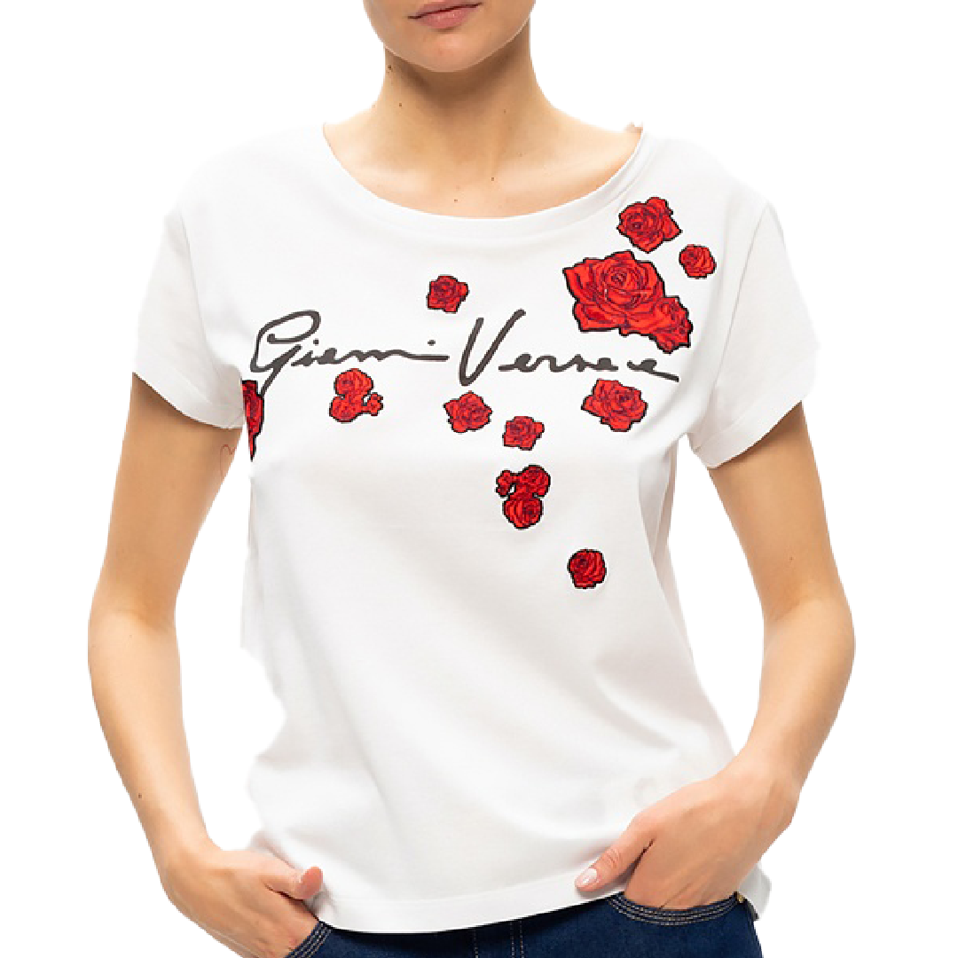 Camiseta Versace Blanca Flores