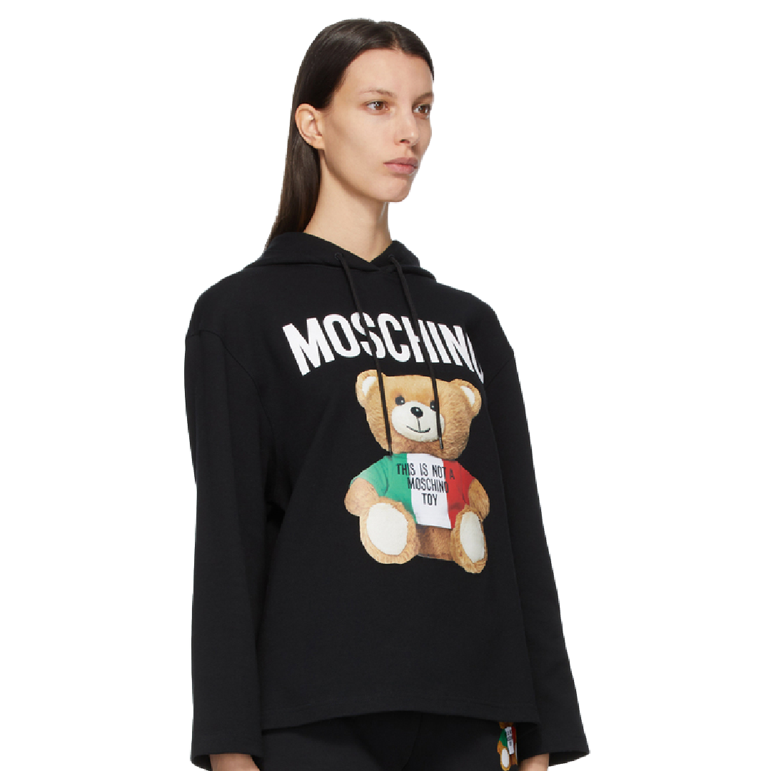 Hoddie Moschino Negro Teddy Bandera