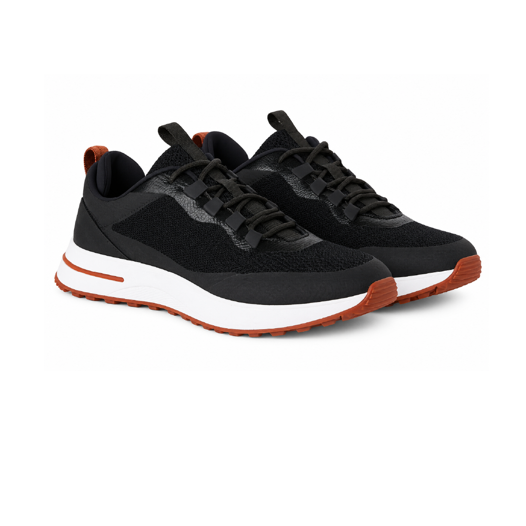 Tenis Loro Piana Negros Suela Café