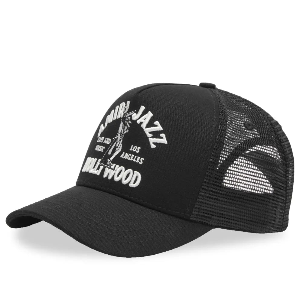 Gorra Amiri -Mens Jazz Wolf Trucker Hat Black