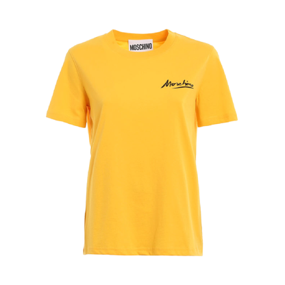 Camiseta Moschino Amarilla Logo Negro