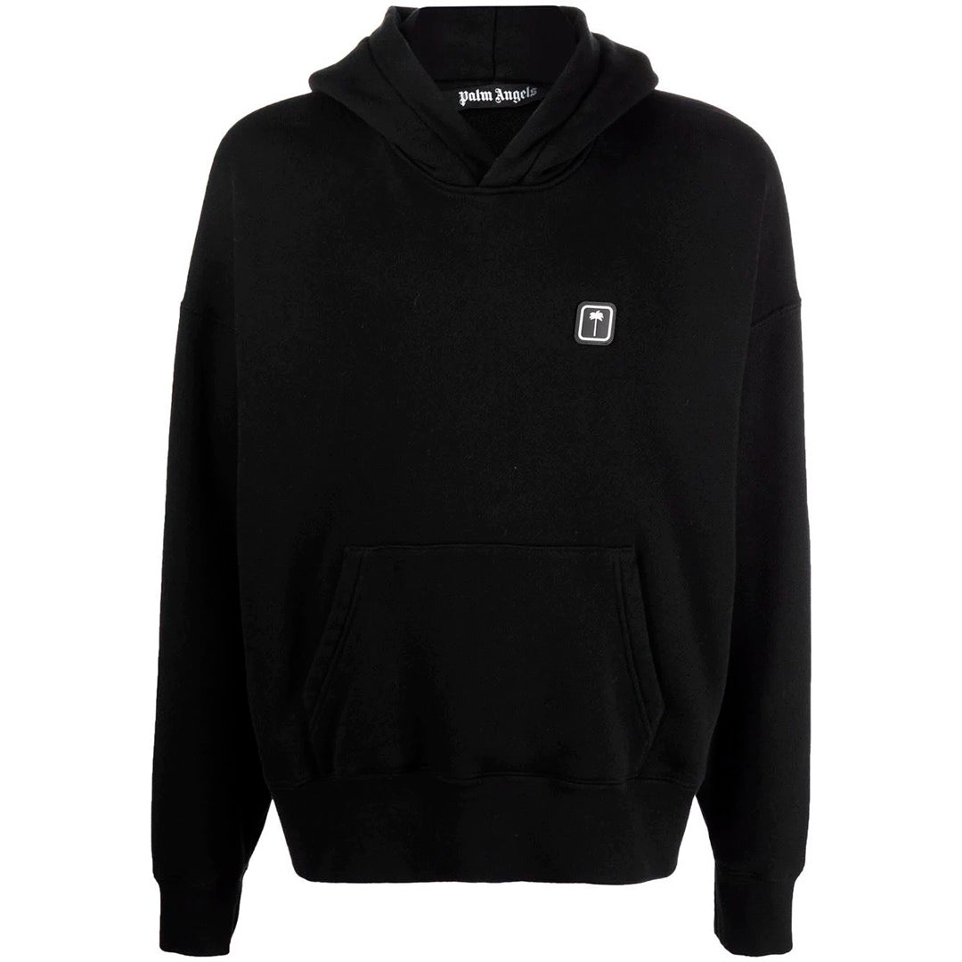 Hoodie Palm Angels Negro Logo Caucho Palmera