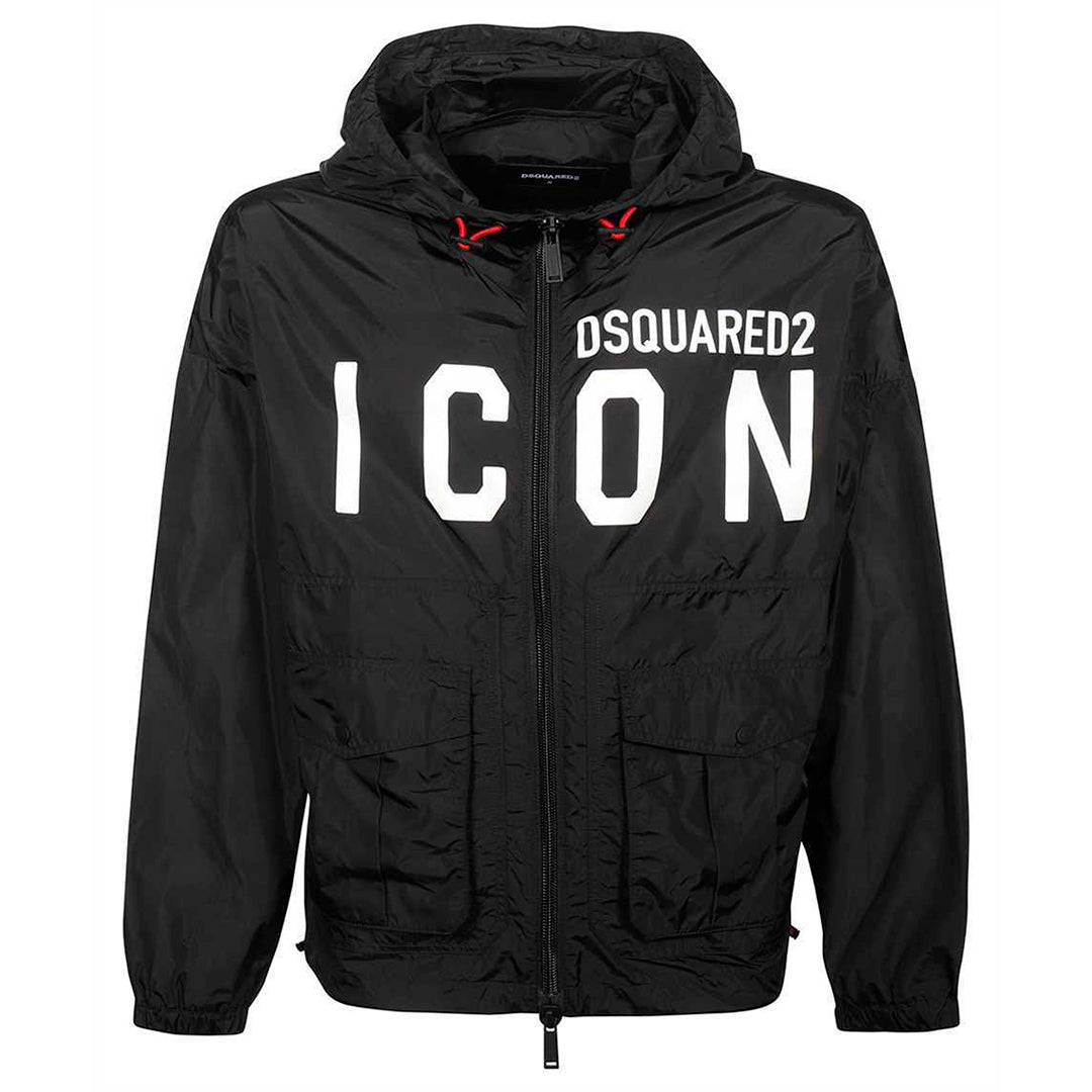 Chaqueta Dsquared2 Nylon Estampado Icon Blanco