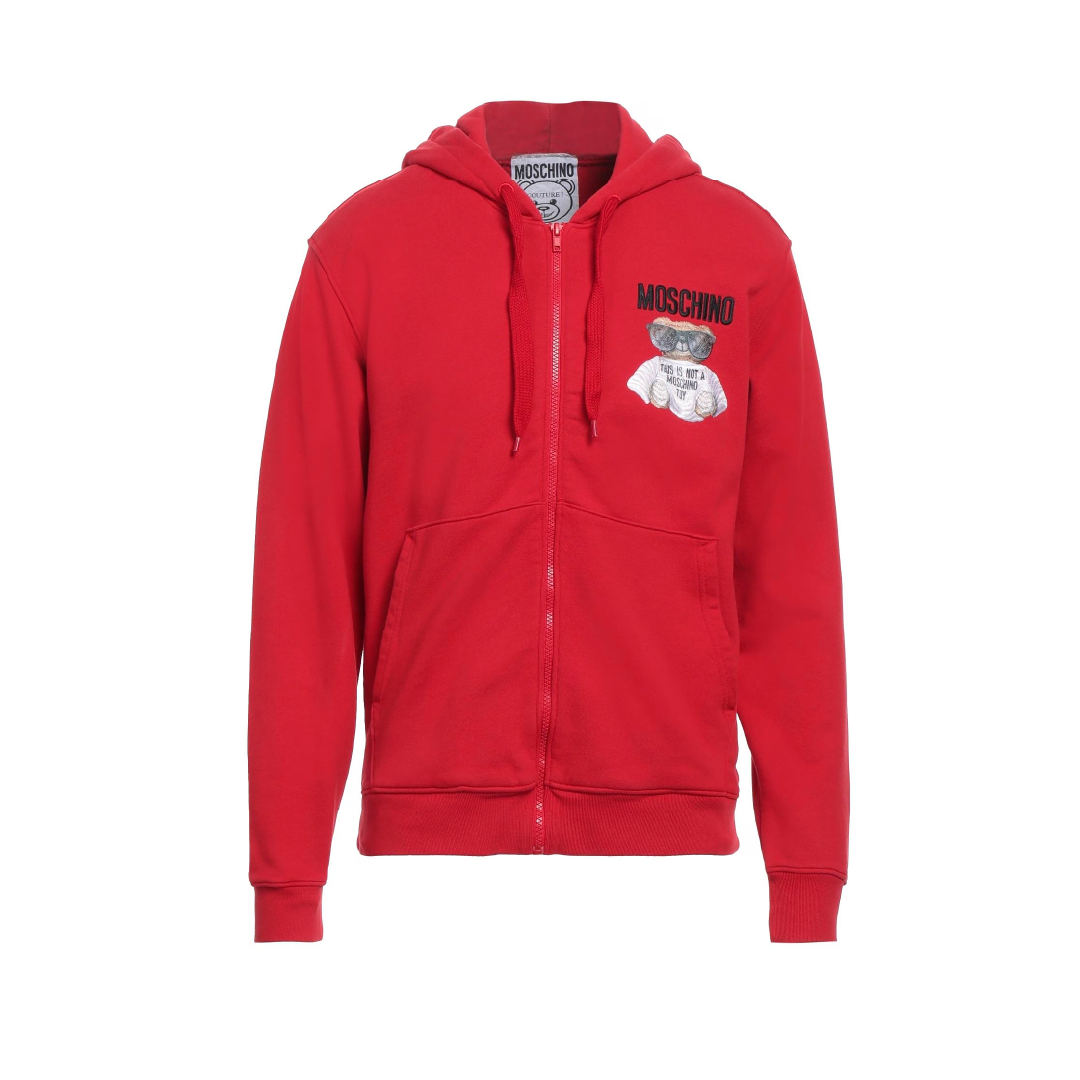 Hoodie Moschino de Cierre Bordado Teddy
