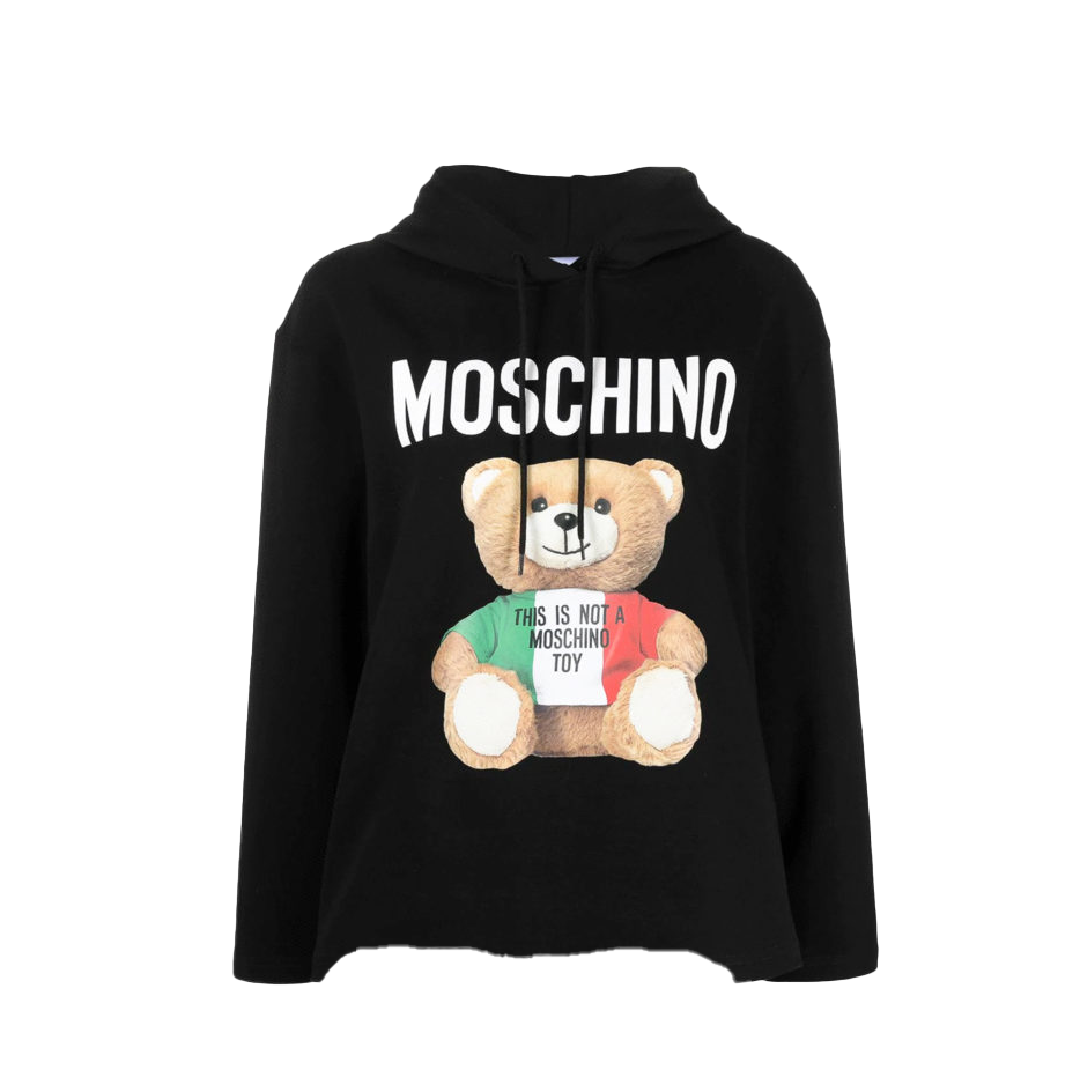 Hoddie Moschino Negro Teddy Bandera
