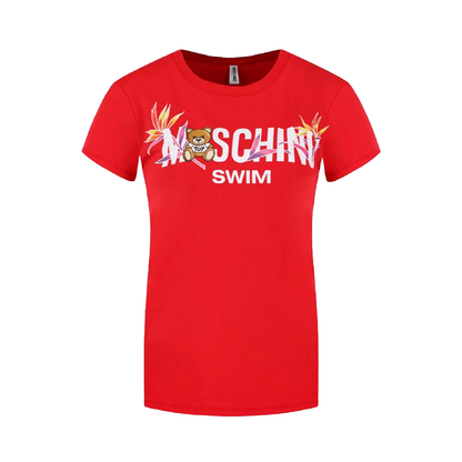 Camiseta Roja Logo Moschino Swim