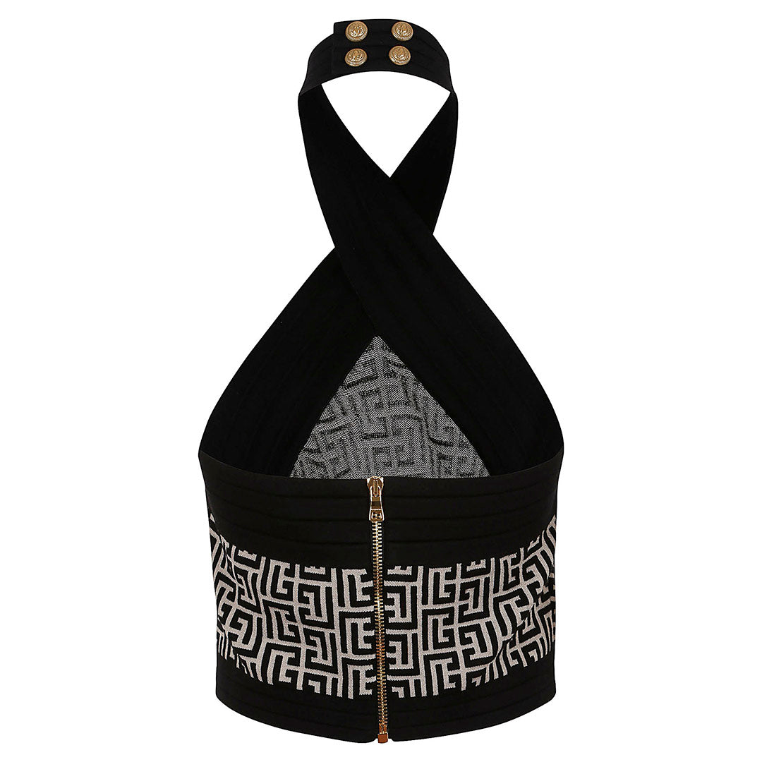Crop Top Balmain Monograma