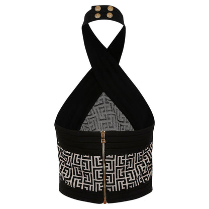Crop Top Balmain Monograma
