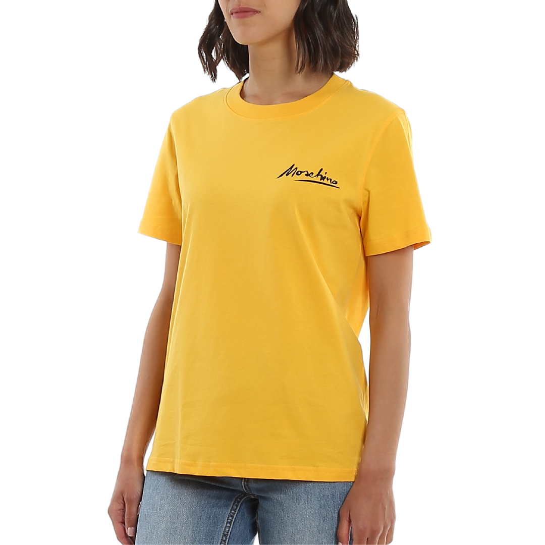 Camiseta Moschino Amarilla Logo Negro