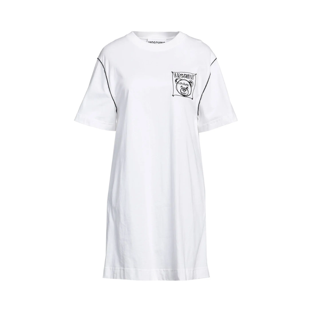 Vestido Moschino Blanco Logo Teddy