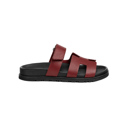 Sandalias Hermes Chypre Negra- Vino tinto