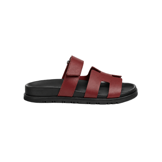 Sandalias Hermes Chypre Negra- Vino tinto
