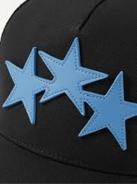 Gorra Amiri Three Star Trucker Hat in Black & Carolina Blue