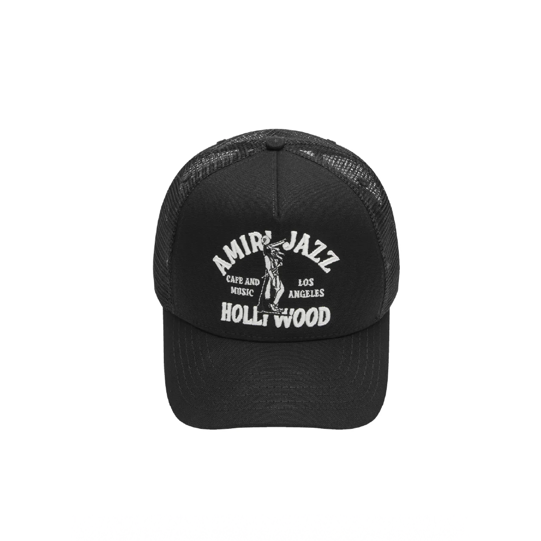 Gorra Amiri -Mens Jazz Wolf Trucker Hat Black