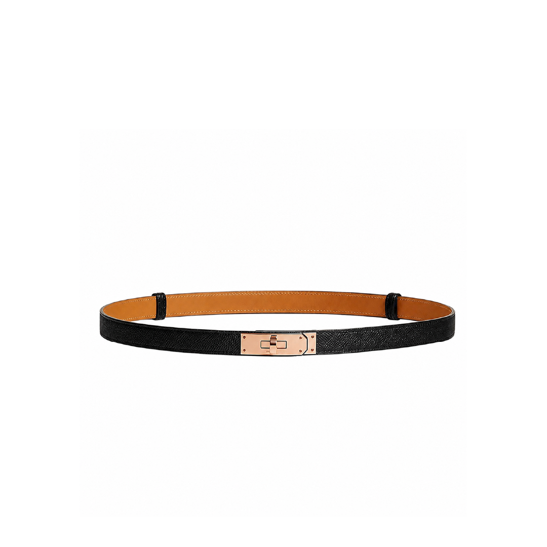 Cinturón Kelly 18 Negro Broche Rosado