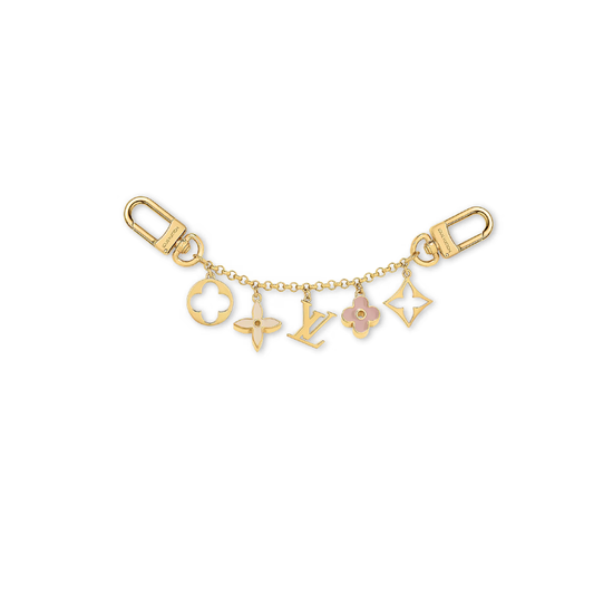 Colgante para bolso Fleur de Monogram Chain Flor Rosada