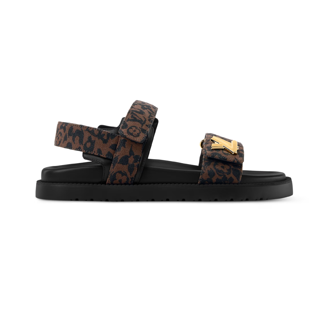 Sandalias Louis Vuitton Sunset Comfort Negras- Animal Print