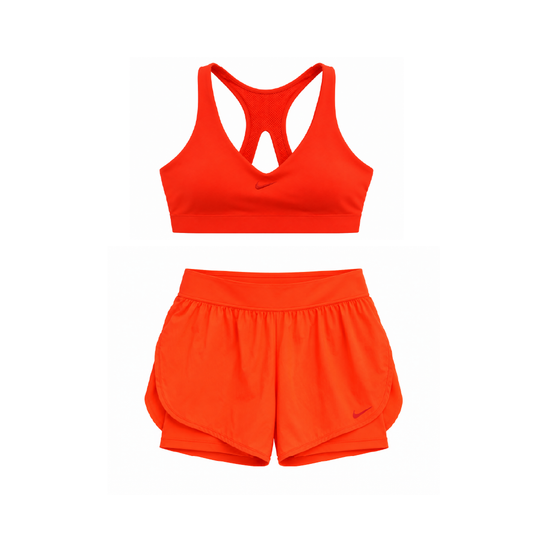 SET PANTALONETA Y TOP EN V NARANJA FOFO